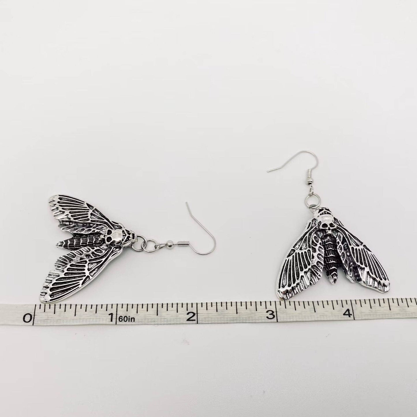 Gothic Skull Moth Earrings - GT