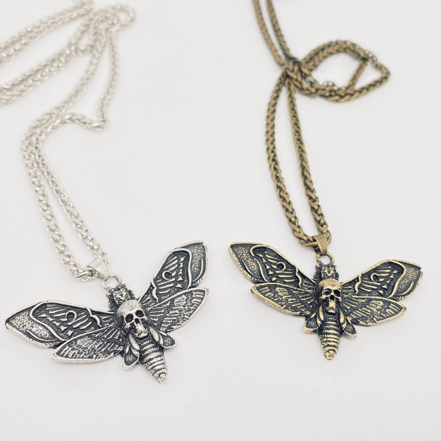 Men's Skull Moth Pendant Necklace - MJ