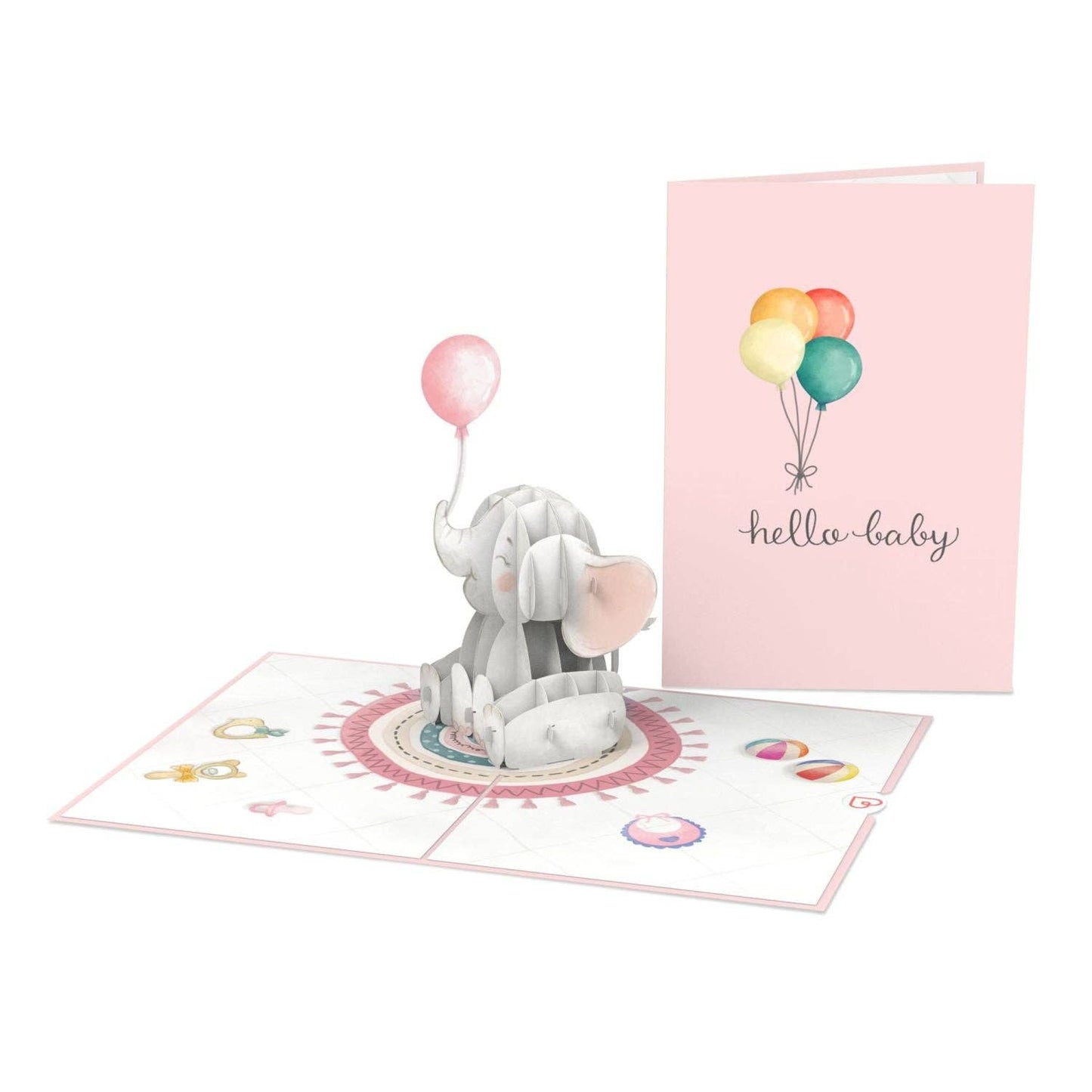 Baby elephant (pink) pop-up card