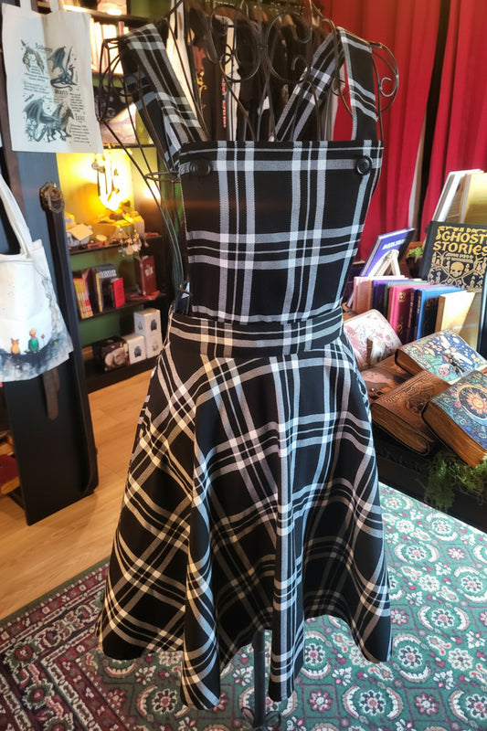 Vintage Hell Bunny Pinafore Black/White Dress Size S