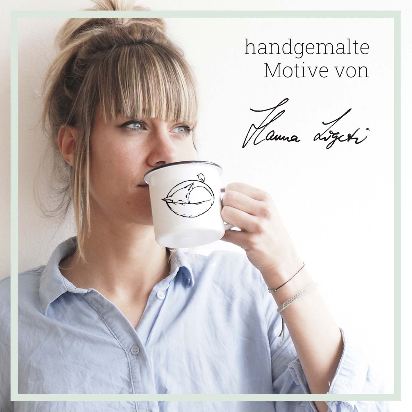 Enamel mug - bee swarm: 300 ml