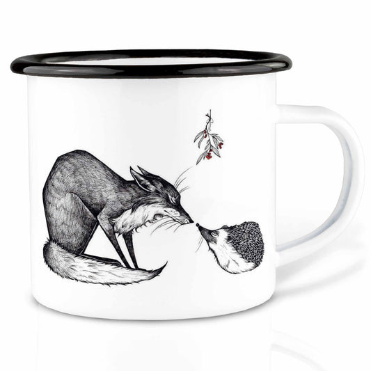 Enamel mug - fox & hedgehog: 300 ml