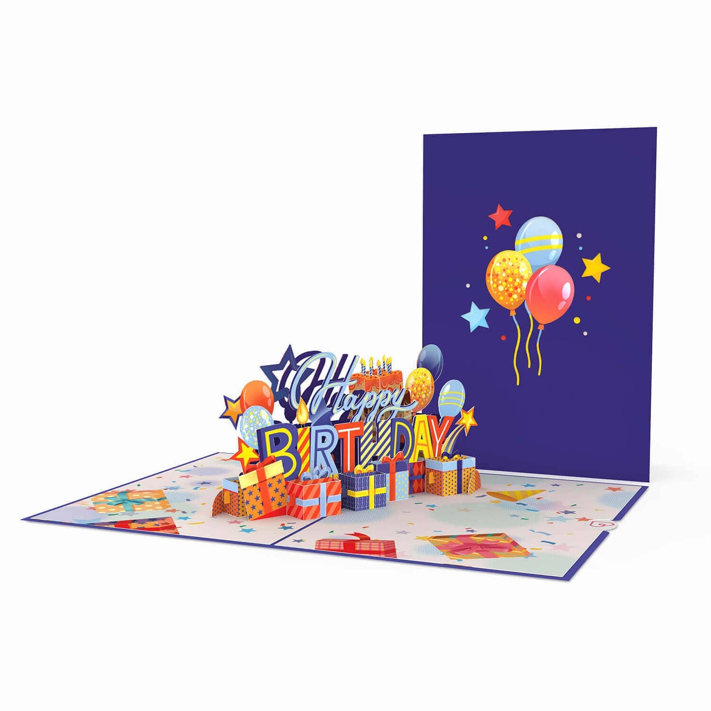 Happy Birthday (blue) pop-up card
