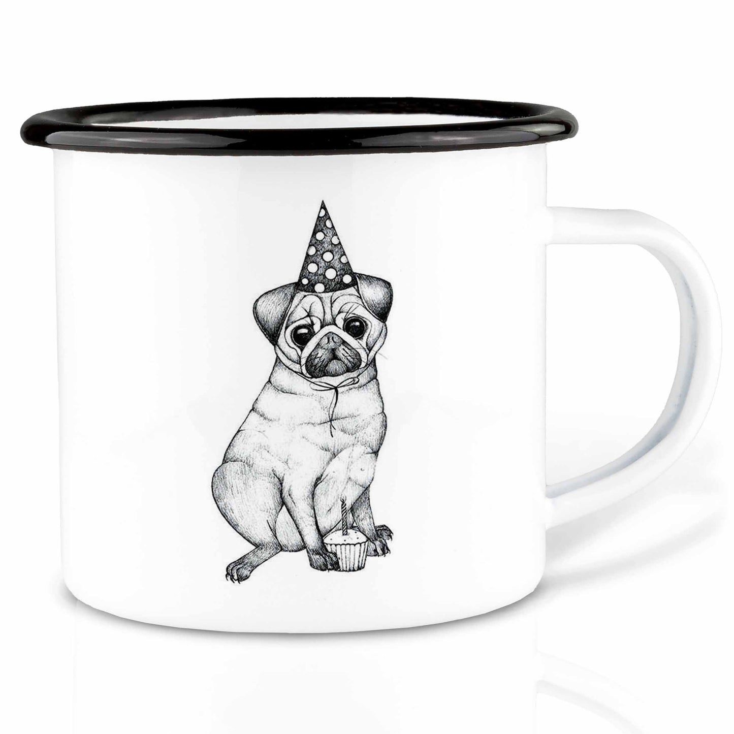 Enamel mug - pug: 300 ml