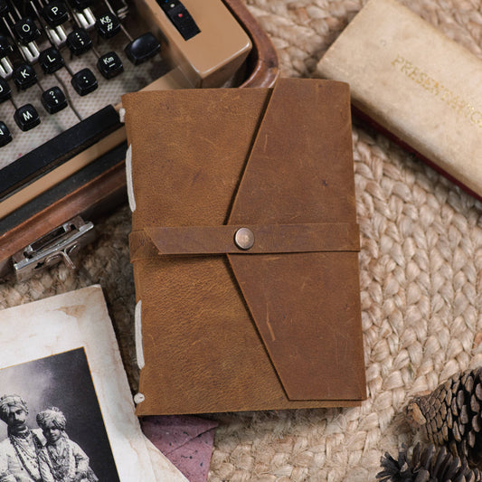 Leather journal diary with Unruled/Ruled page Travel journal: Unlined