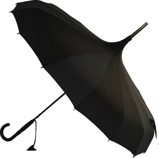 Boutique Classic Pagoda Umbrella in Black - BCSPPABL: Black