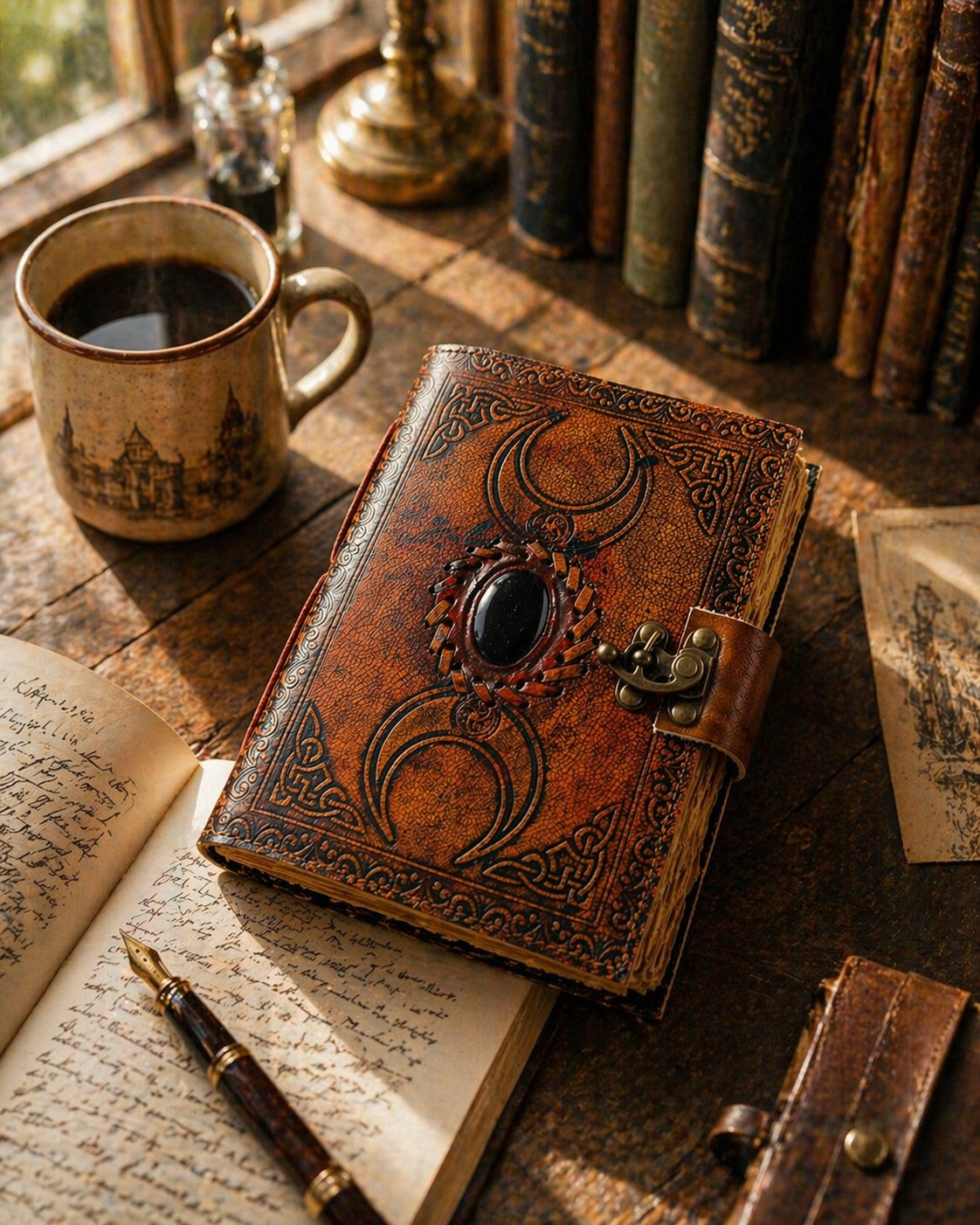 Vintage Leather Journal With Lock Travel Diary Gift for Men