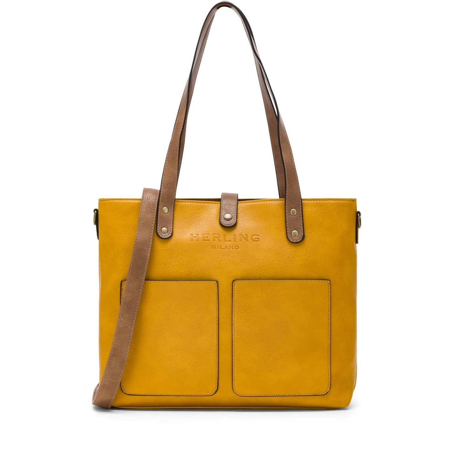 BERAUD - Women's shopper bag with shoulder strap: COFFEE BROWN