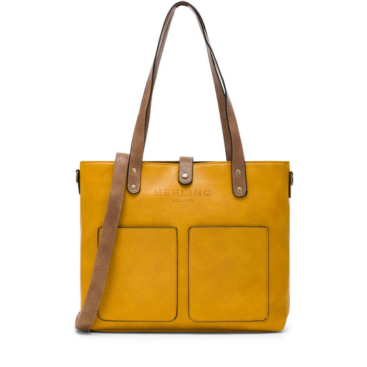 BERAUD - Women's shopper bag with shoulder strap: COFFEE BROWN