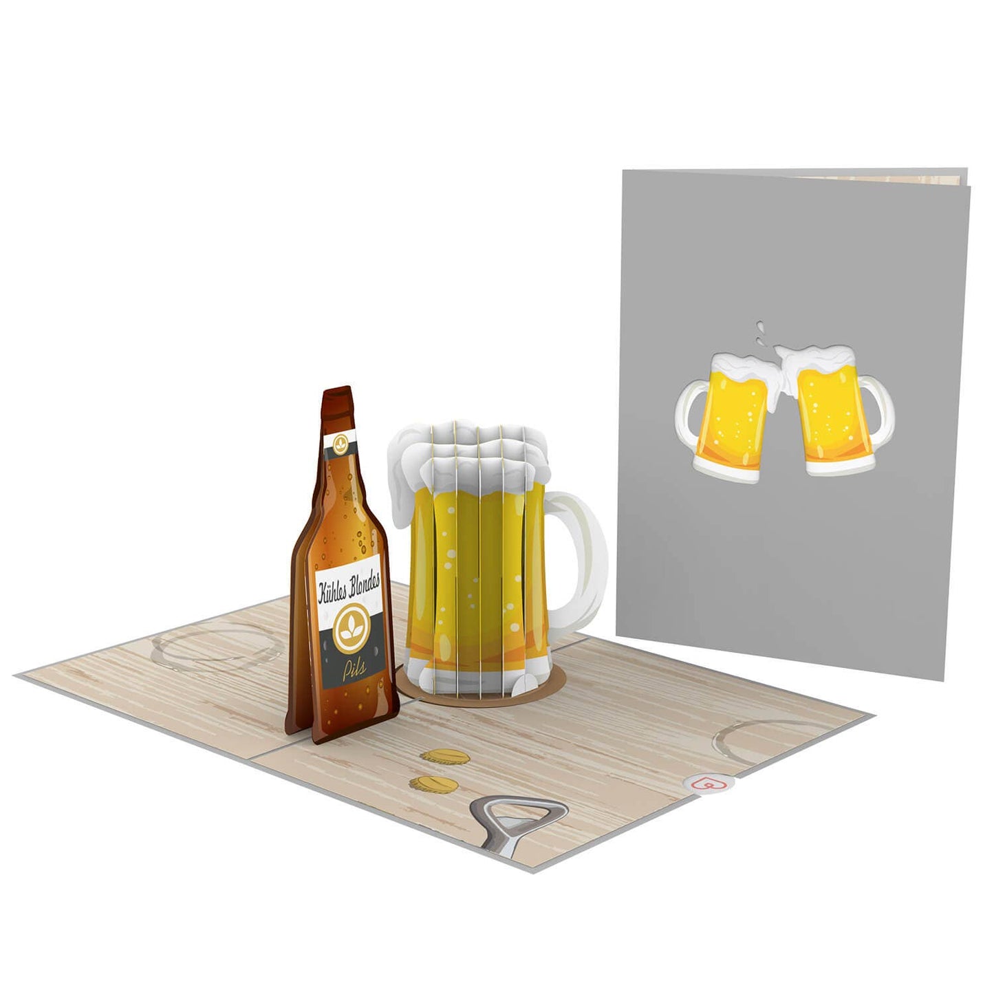 Beer pop-up card | 3D birthday card for men