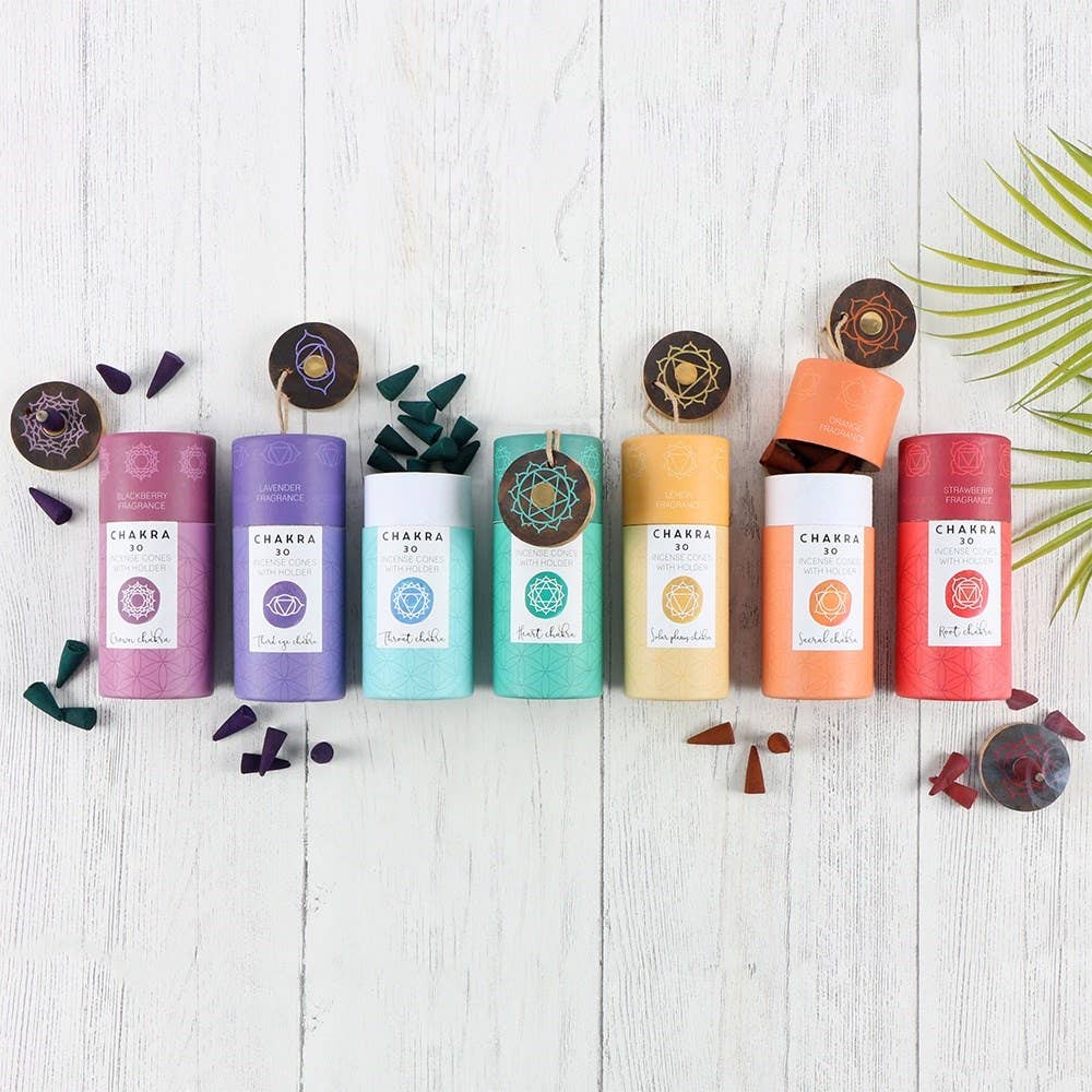 Set of 28 Chakra Balancing Incense Cone Gift Sets in Display