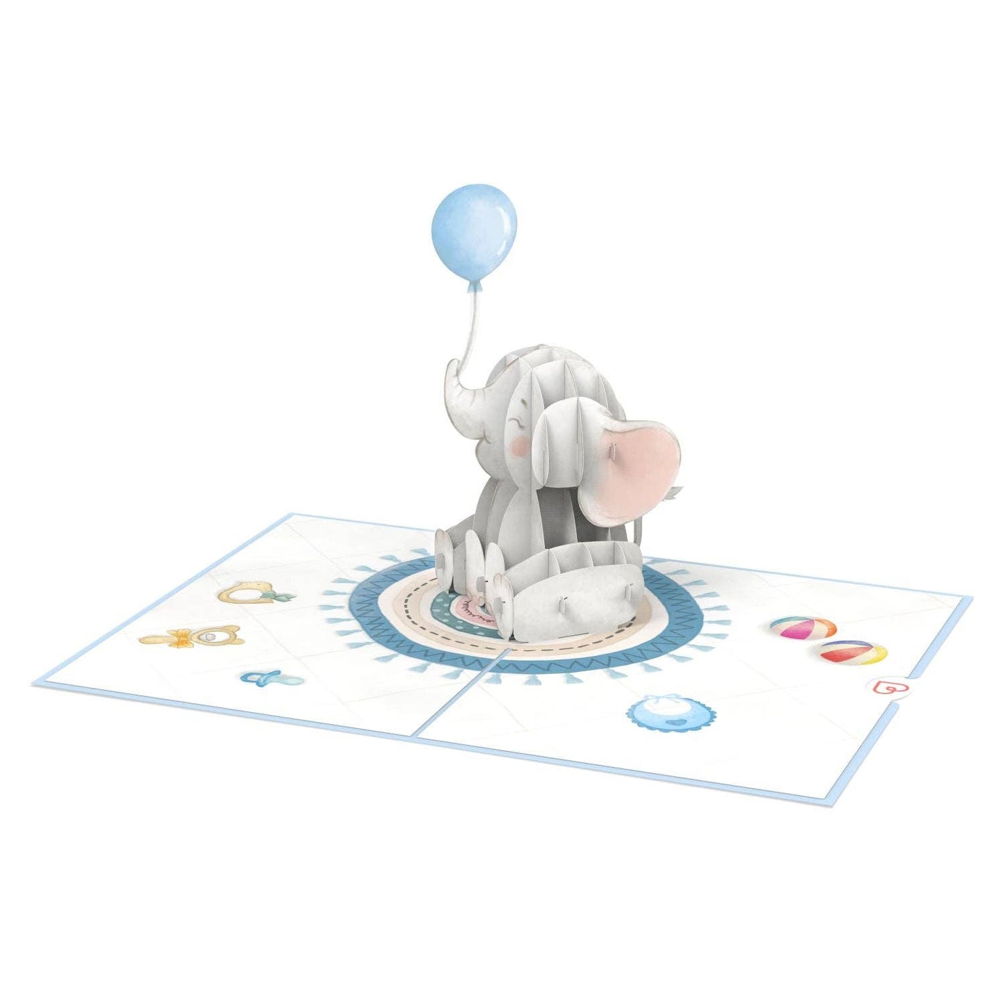 Baby elephant (blue) pop-up card
