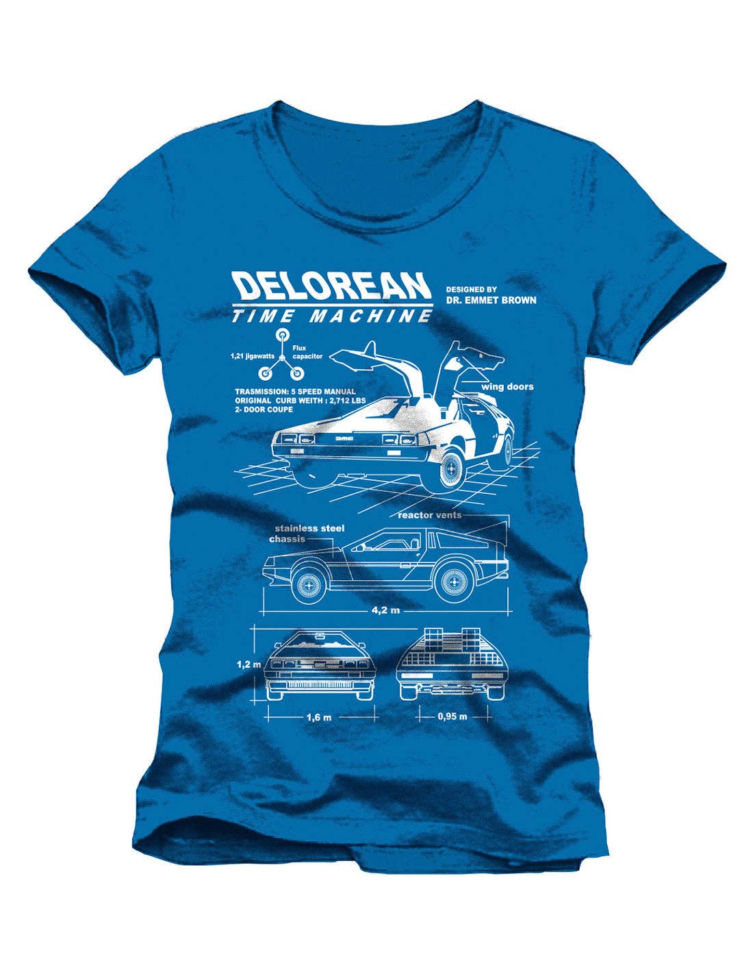 Back to the Future T-Shirt - Delorean Blueprint: Black / Man / L