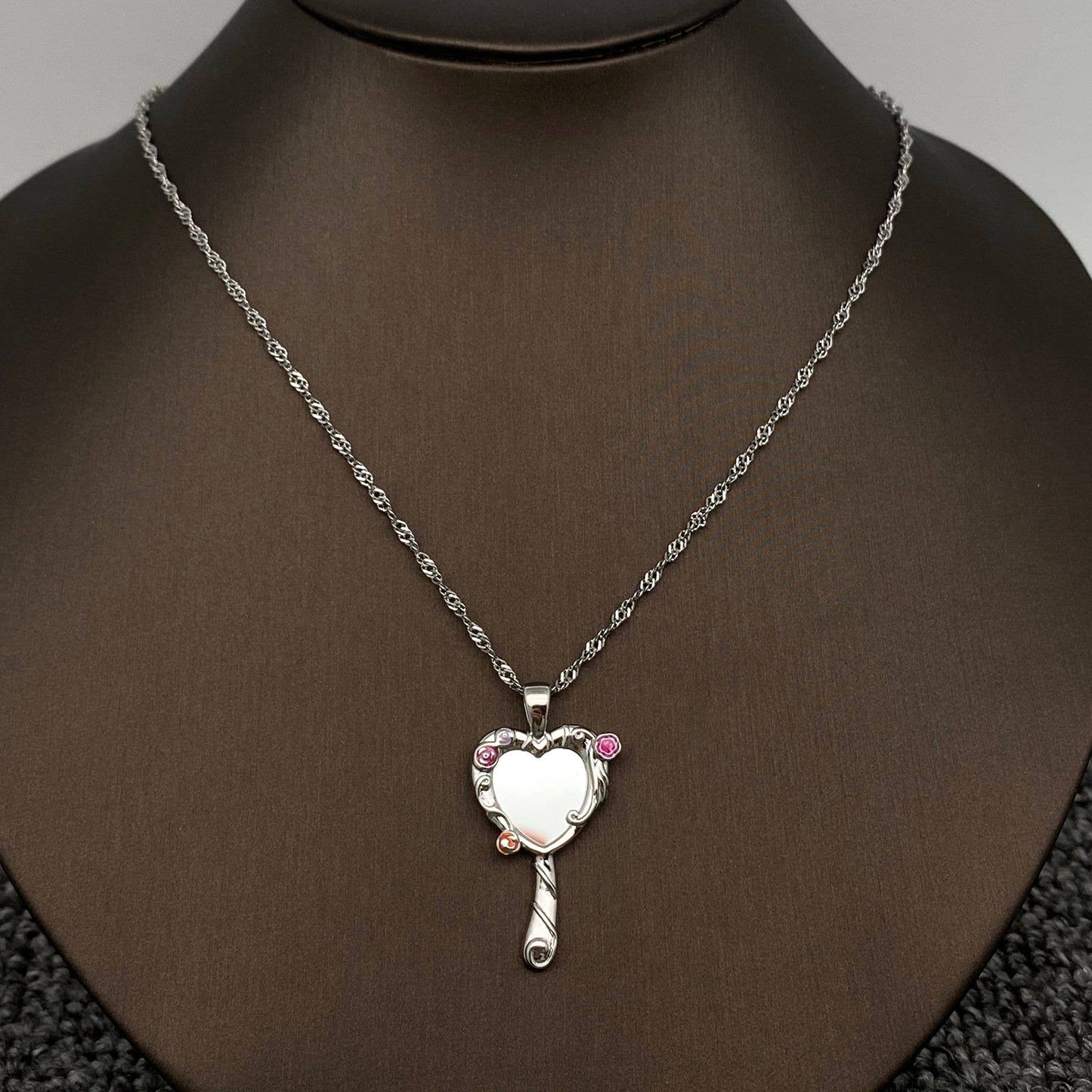 Fairy Tales Magic Mirror Charm Pendant Necklace