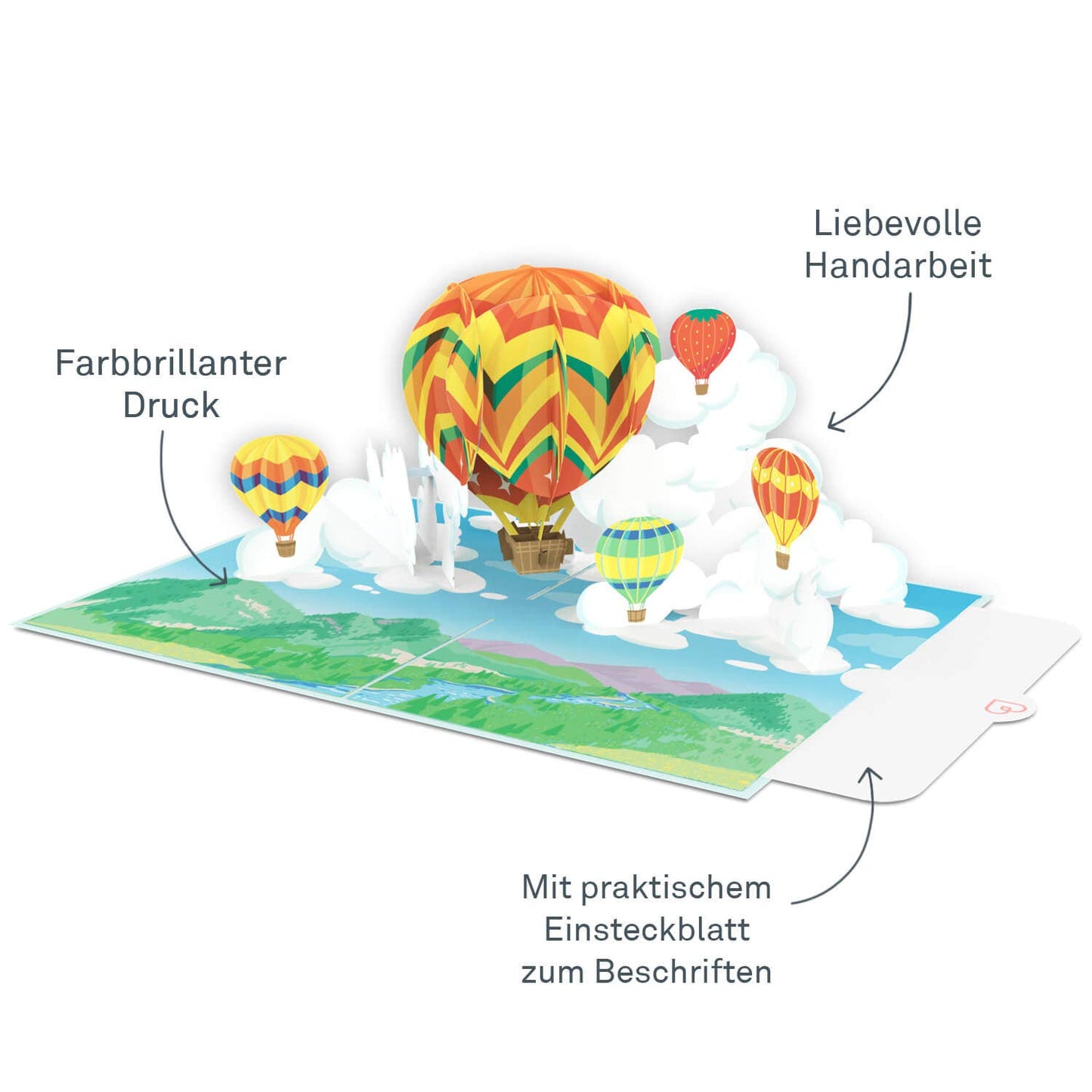 Hot air balloon pop-up card
