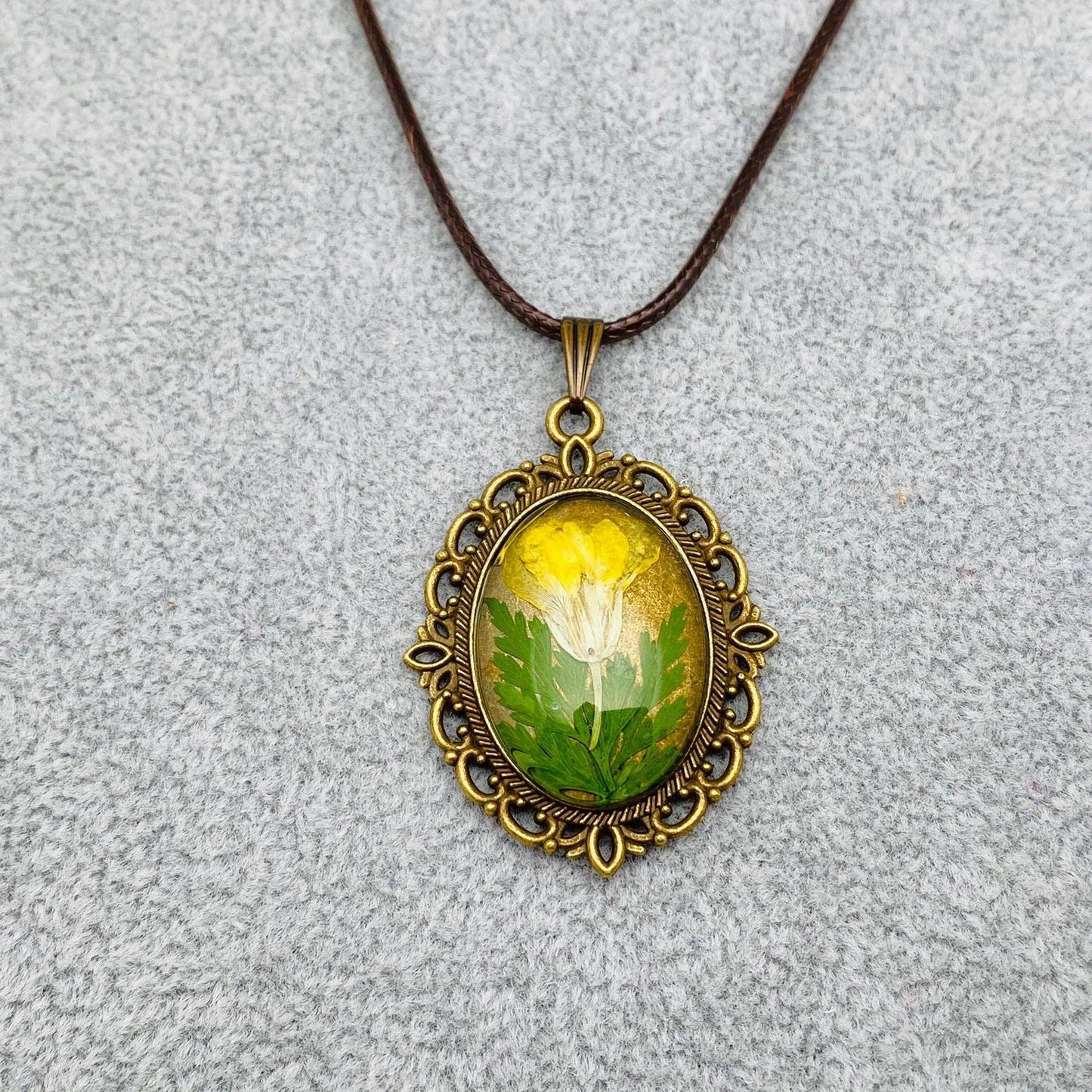 Palace Style Dried Flowers Floral Vintage Charm Necklace