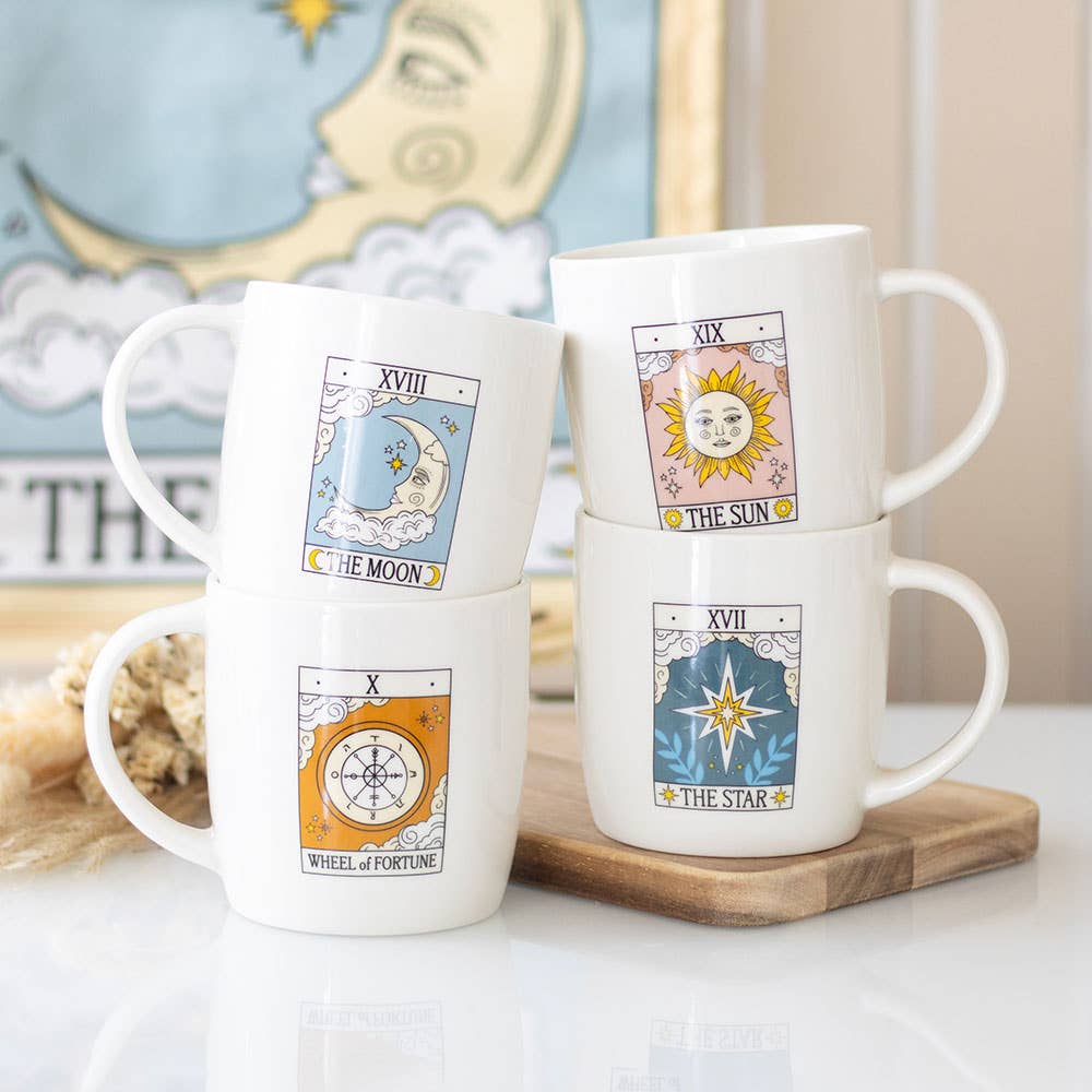 Set of 4 Vintage Tarot Card Mugs
