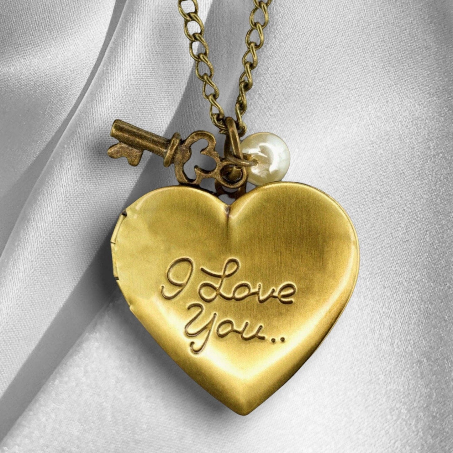 Personalised Heart Photo Medallion Key Pendant