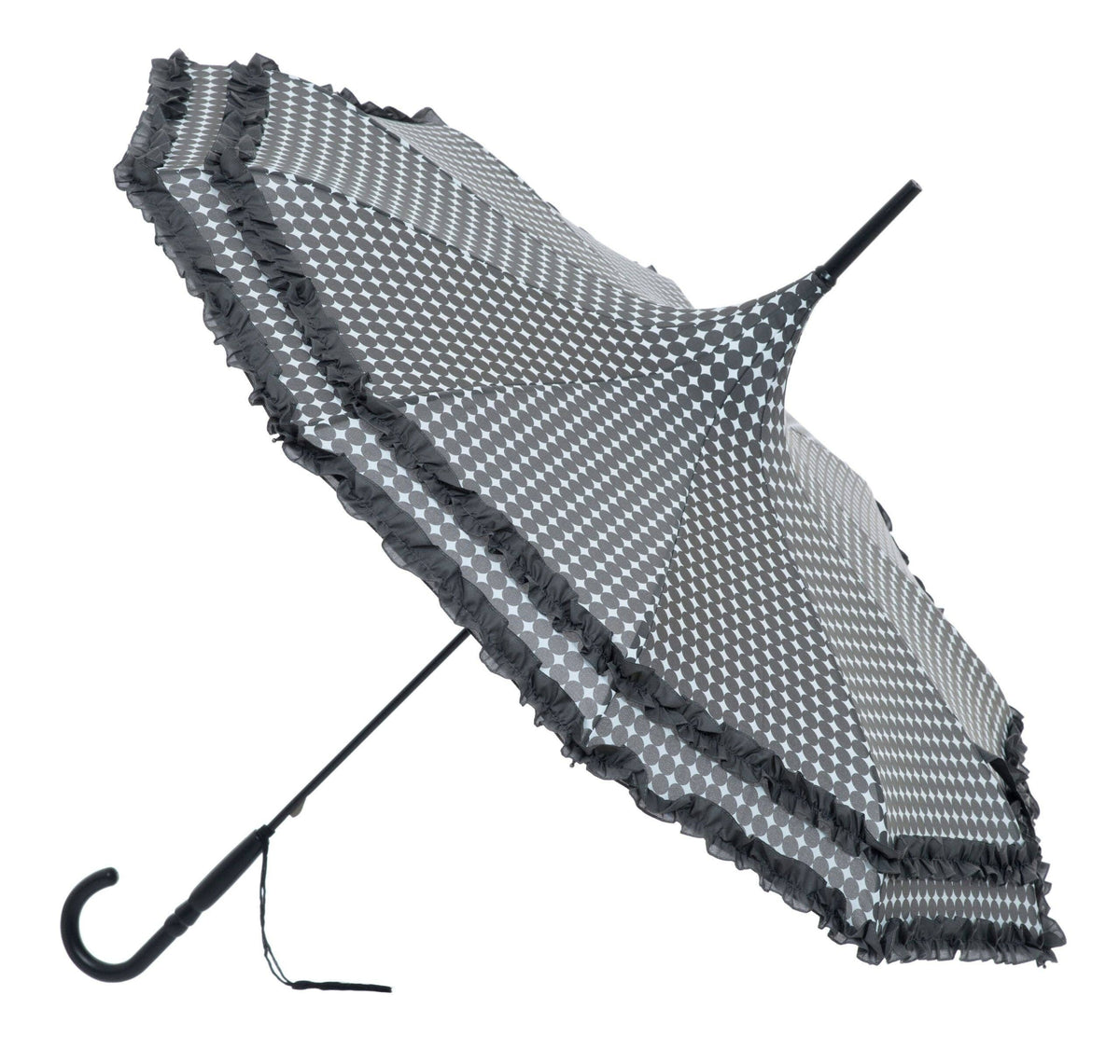 Boutique Pagoda with Frill/Charcoal Spots Stick