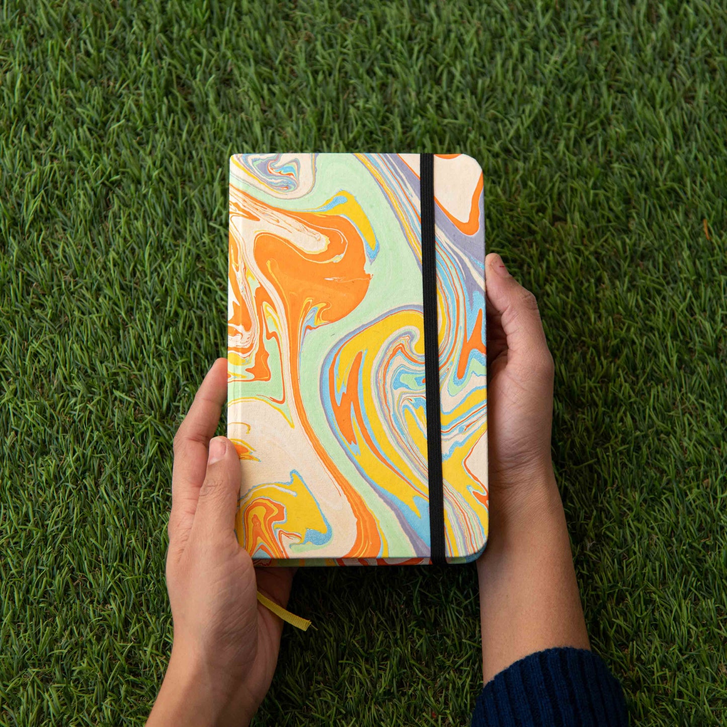 Marbled cover Hardbound Unruled Diary journal