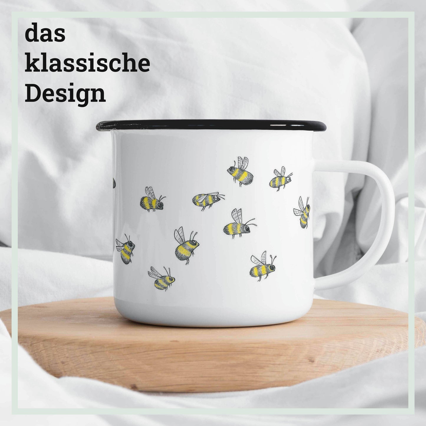 Enamel mug - bee swarm: 300 ml