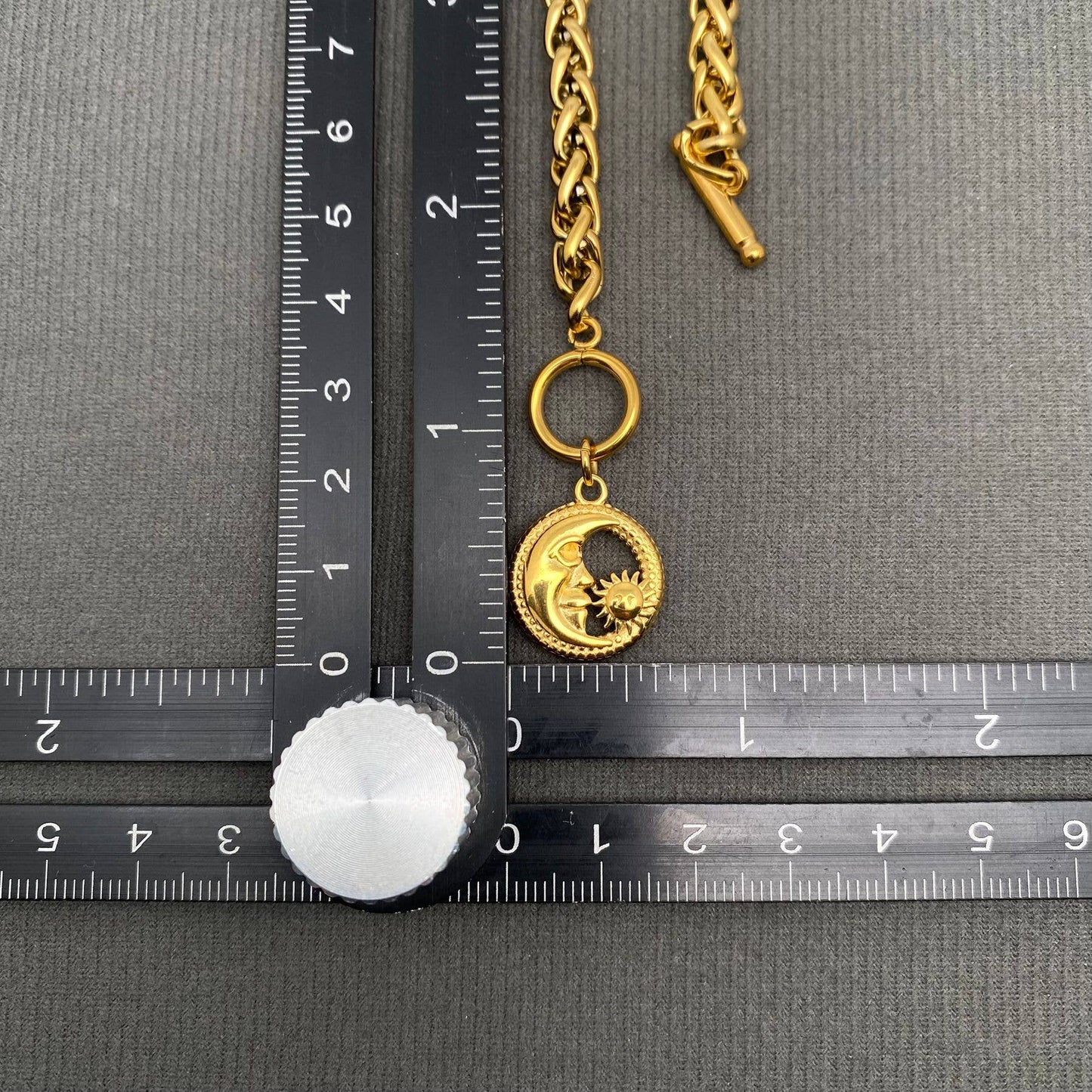Moon Sun 18K Gold Plated S.Steel Charm Necklace - FGS/MS