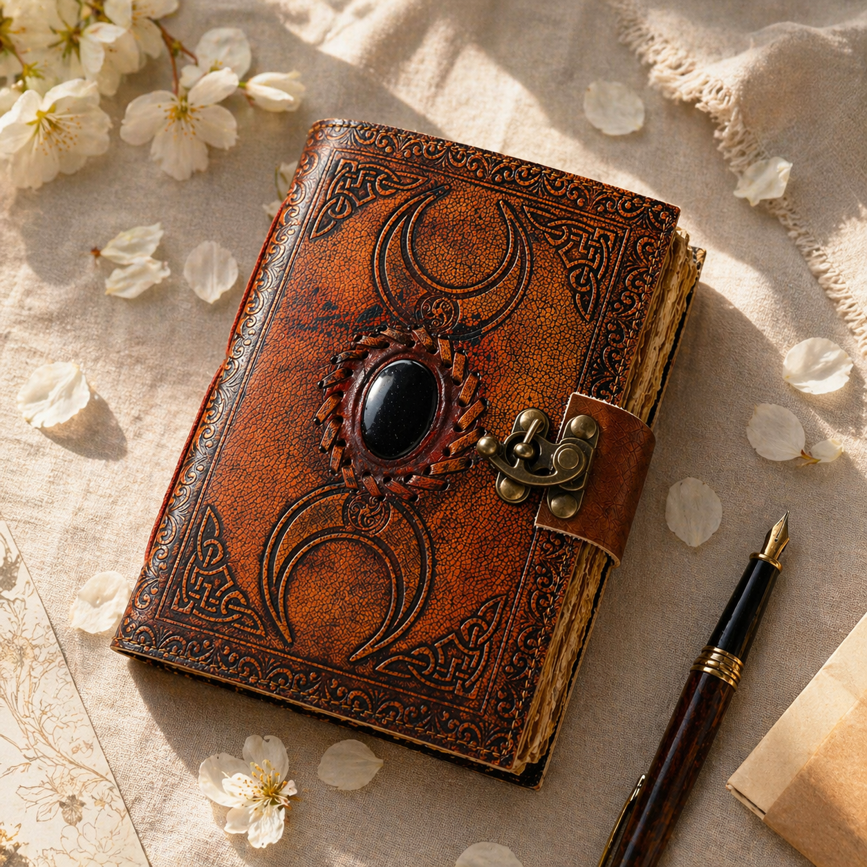 Vintage Leather Journal With Lock Travel Diary Gift for Men