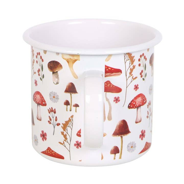 Mushroom Print Enamel Style Mug