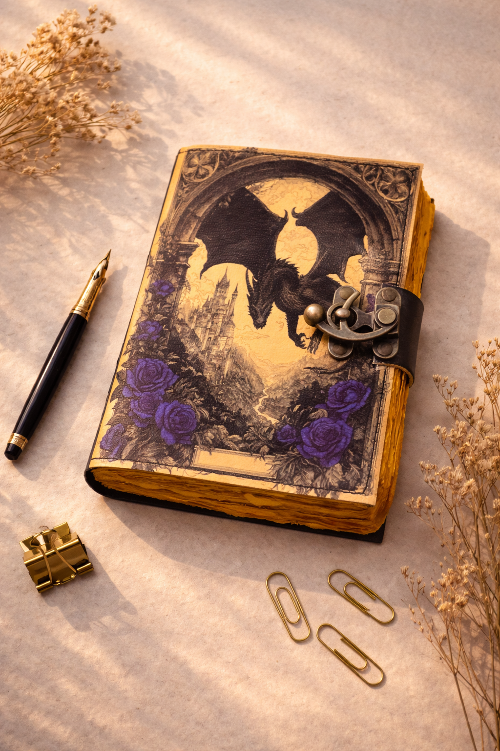 Leather Journal Blank Vintage Grimoire Notebook Diary