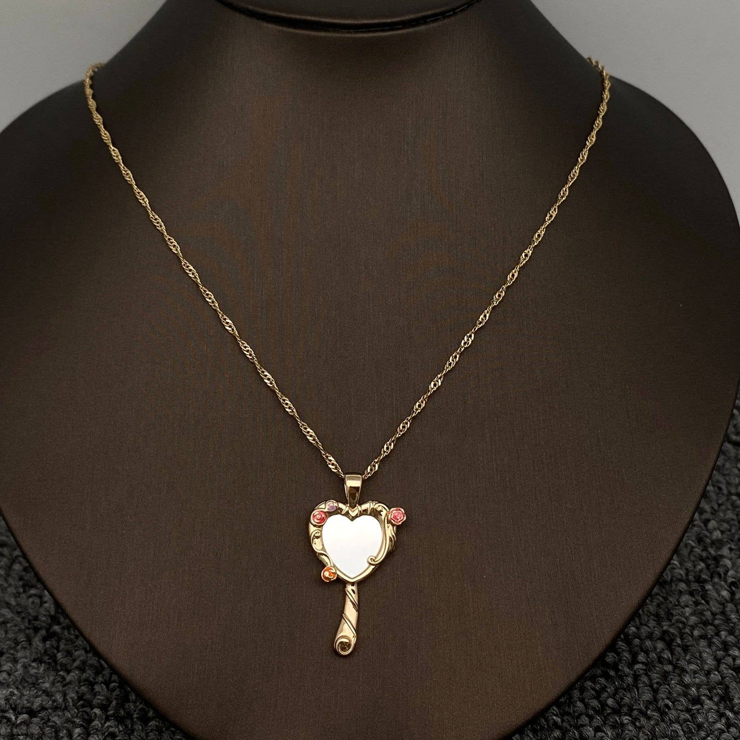 Fairy Tales Magic Mirror Charm Pendant Necklace