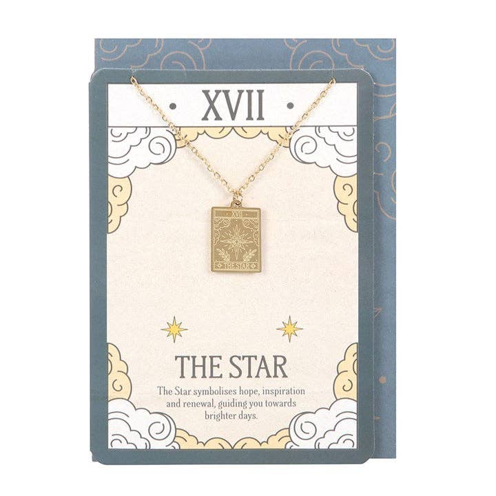 The Star Vintage Tarot Card Necklace on Greeting Card