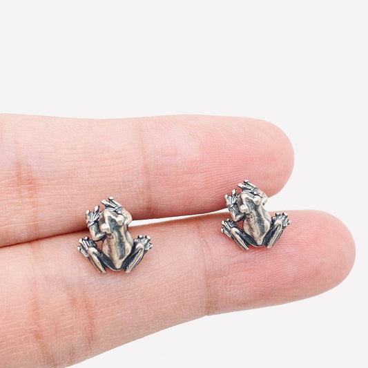 S925 Sterling Silver Vintage Frog Ear Studs - GT: 1 pair