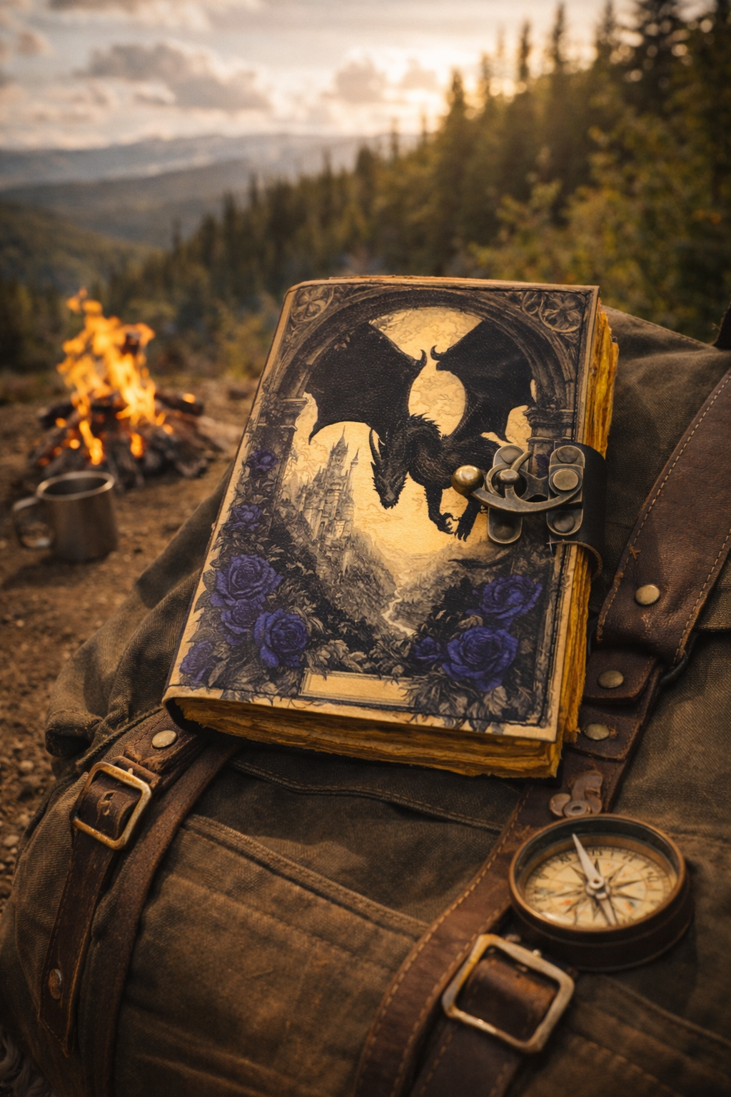 Leather Journal Blank Vintage Grimoire Notebook Diary