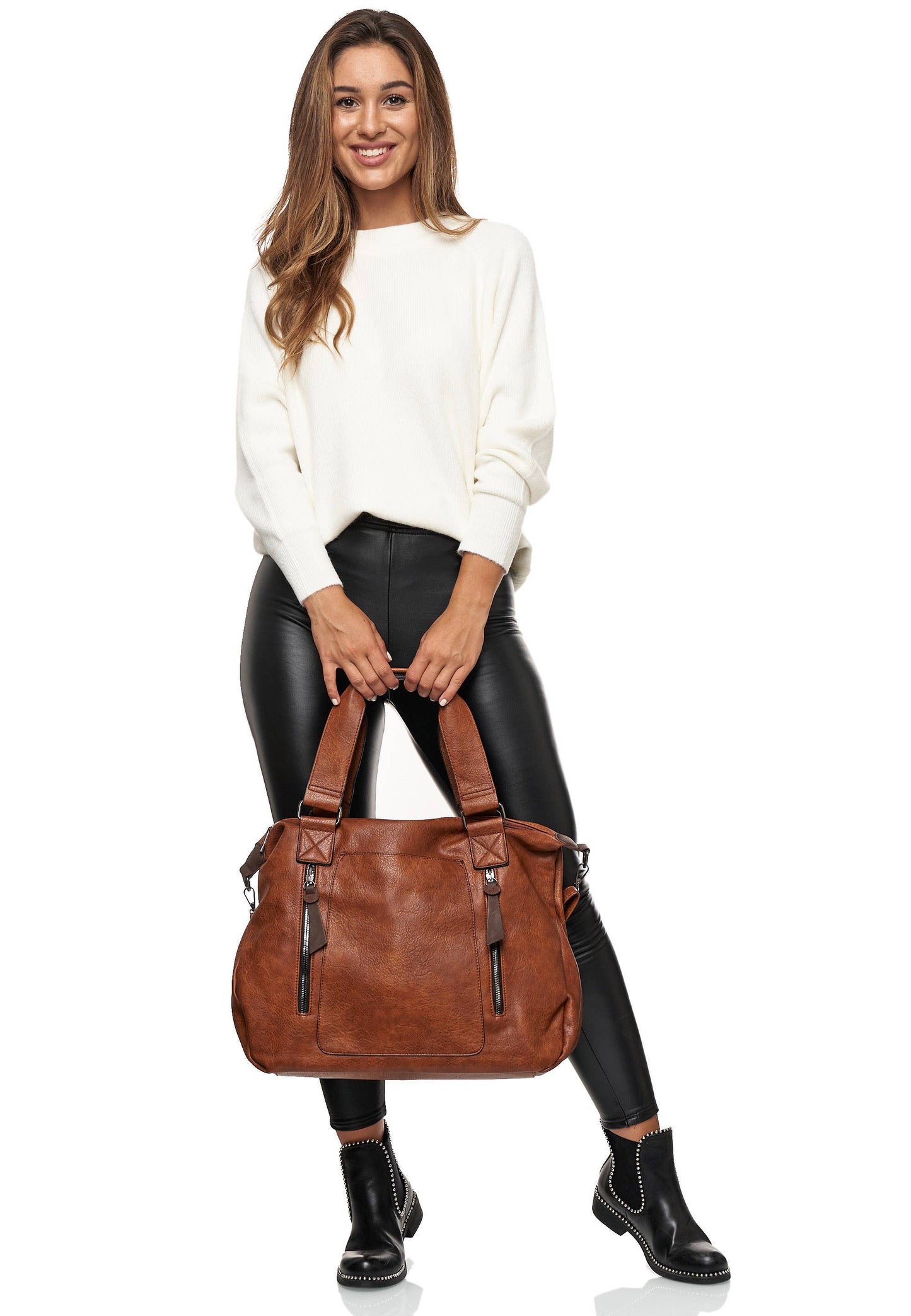 Shopper 'COLMA' - with many compartments and extra space: Black