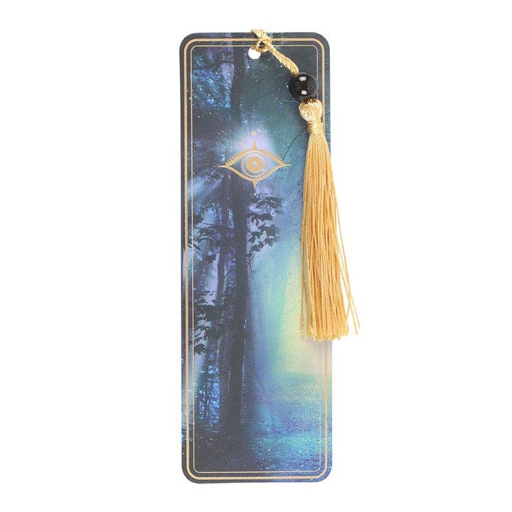 Ethereal Black Obsidian Bookmark with Tassel