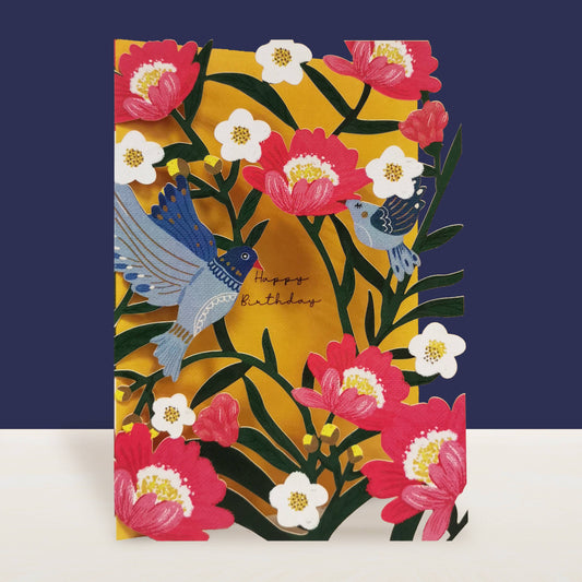Original Laser Cut Birthday Card with Gold Foil Details