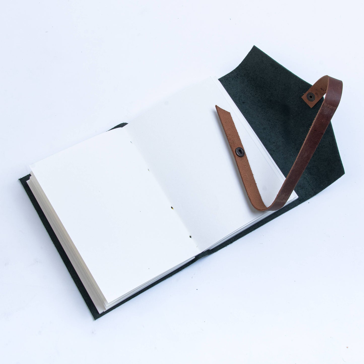 Leather journal diary with ruled craft pages: Unlined