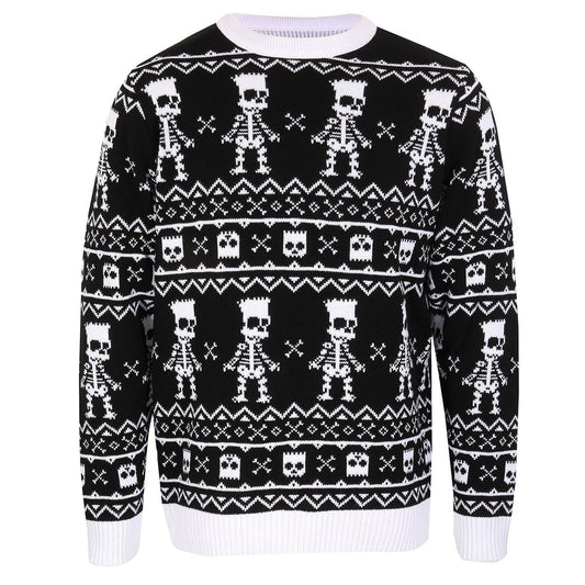 Simpsons Bart Skeleton Repeat Knitted Jumper: Small