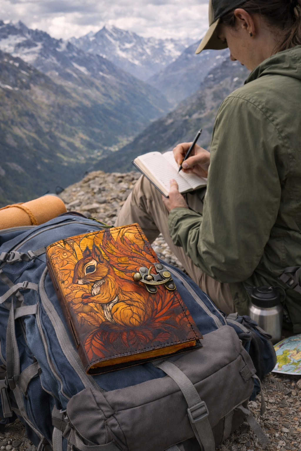 Leather Journal Gothic Notebook the Squirrel Grimoire Diary