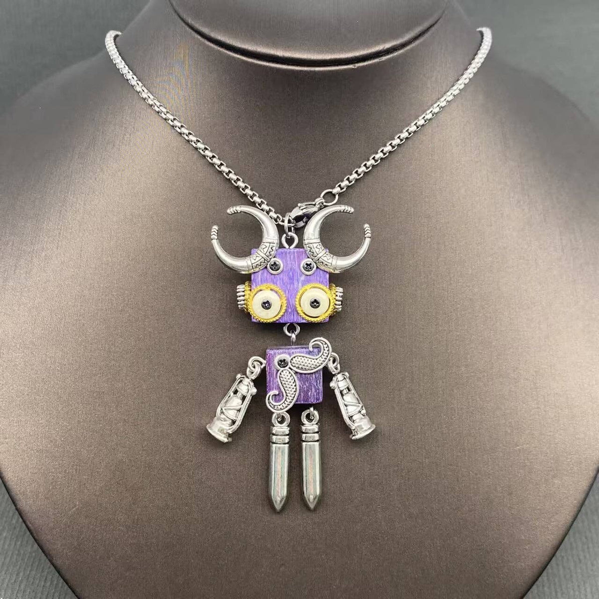 Multiple Styles Handmade Robot Charm Necklace - MIO72916