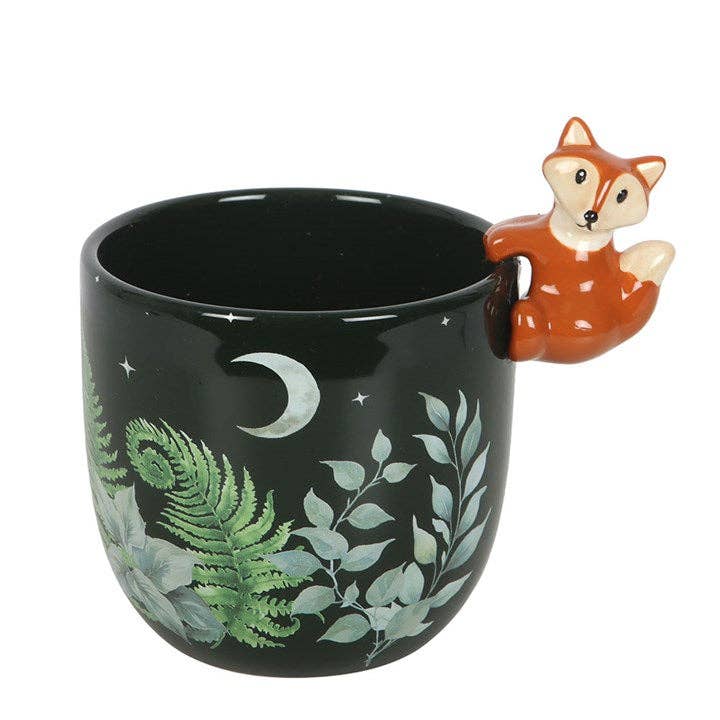 Green Forest Print Plant Pot with Fox