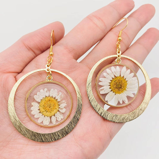 Daisy Pendant Earrings Bohemian Style - PDF