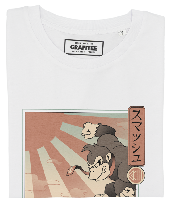 Kaiju Smash T-shirt - Japanese manga t-shirt: White / XL