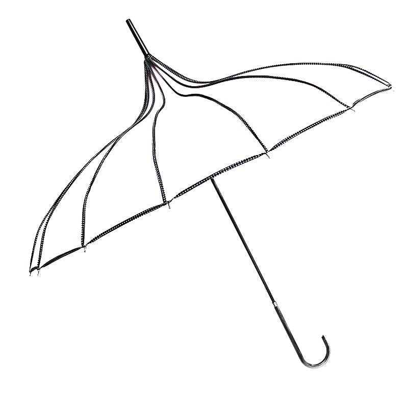 Boutique Ribbed Pagoda Umbrella in White - BCSRPWH: White