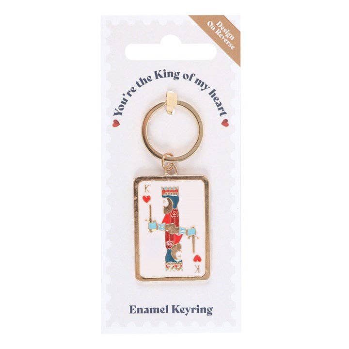 King of My Heart Playing Card Father's Day Keyring