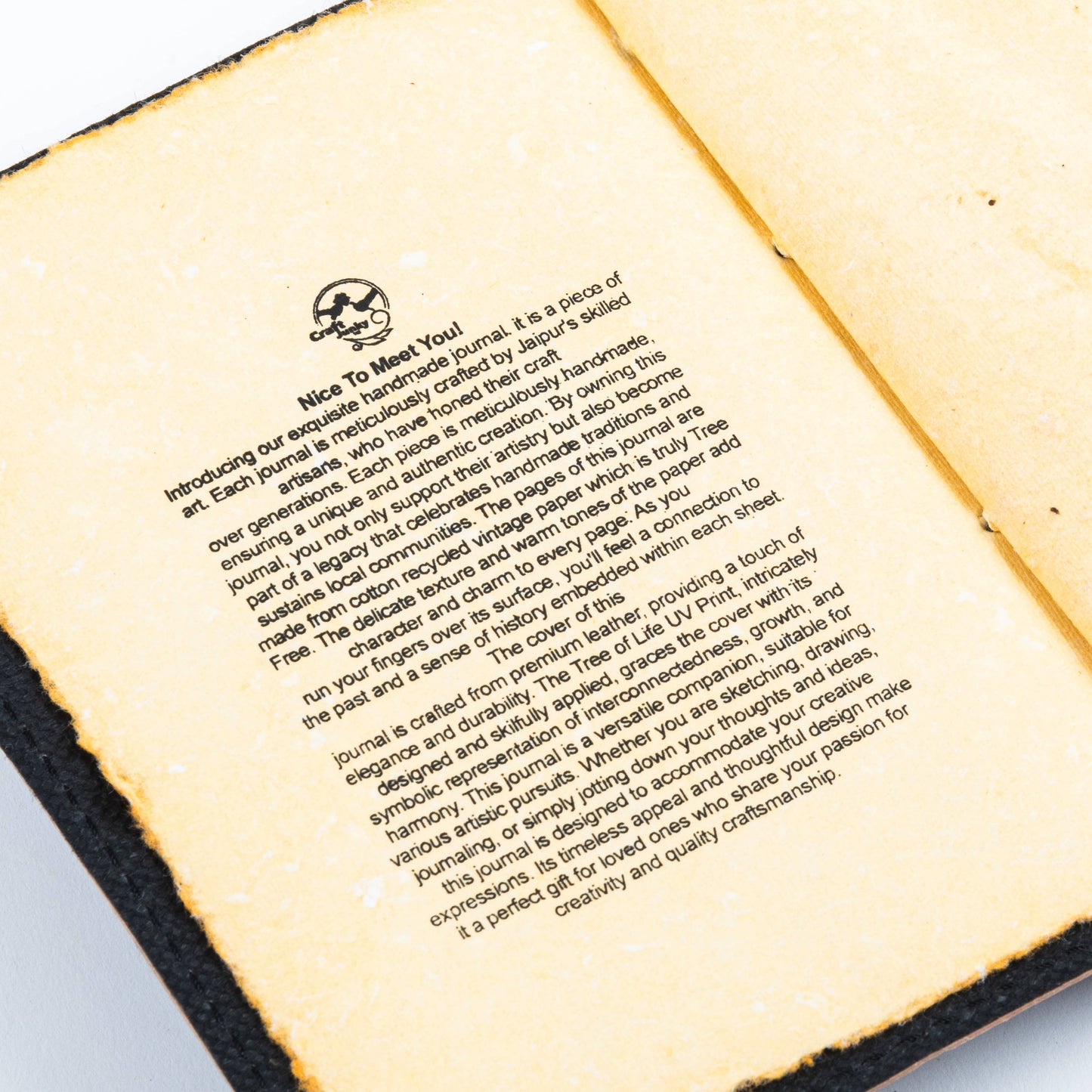 Traveler Leather Journal Vintage Pages with Wolf Print