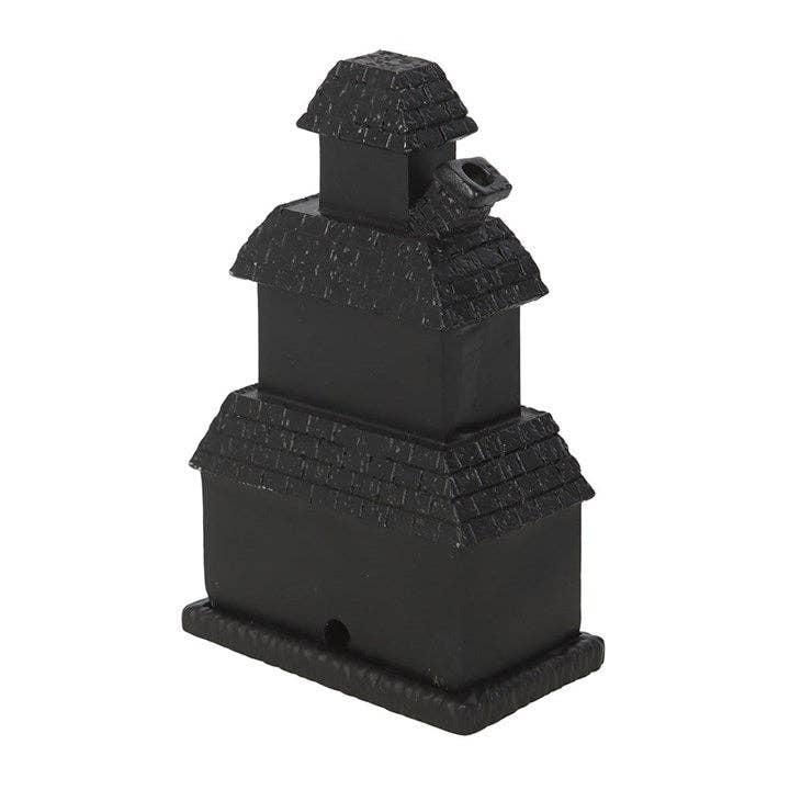 Black Haunted House Halloween Incense Cone Holder