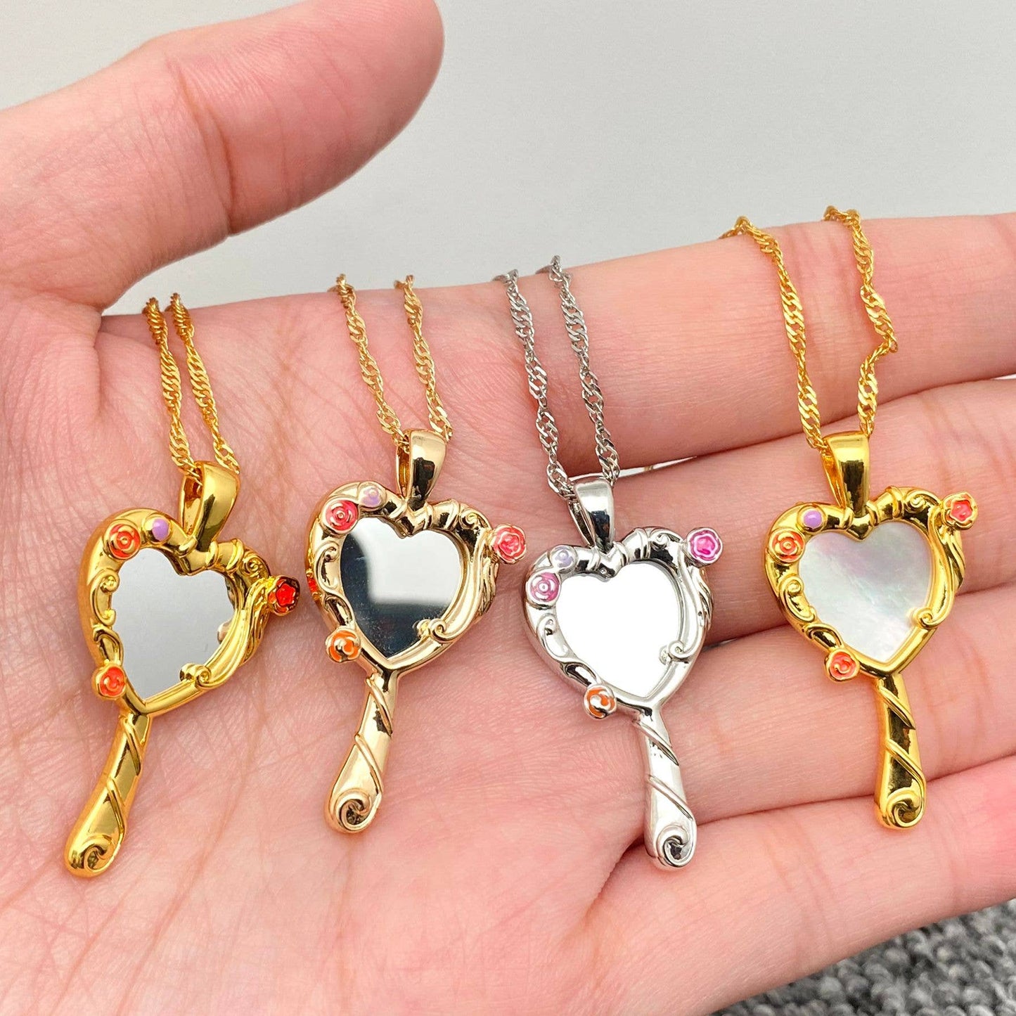 Fairy Tales Magic Mirror Charm Pendant Necklace