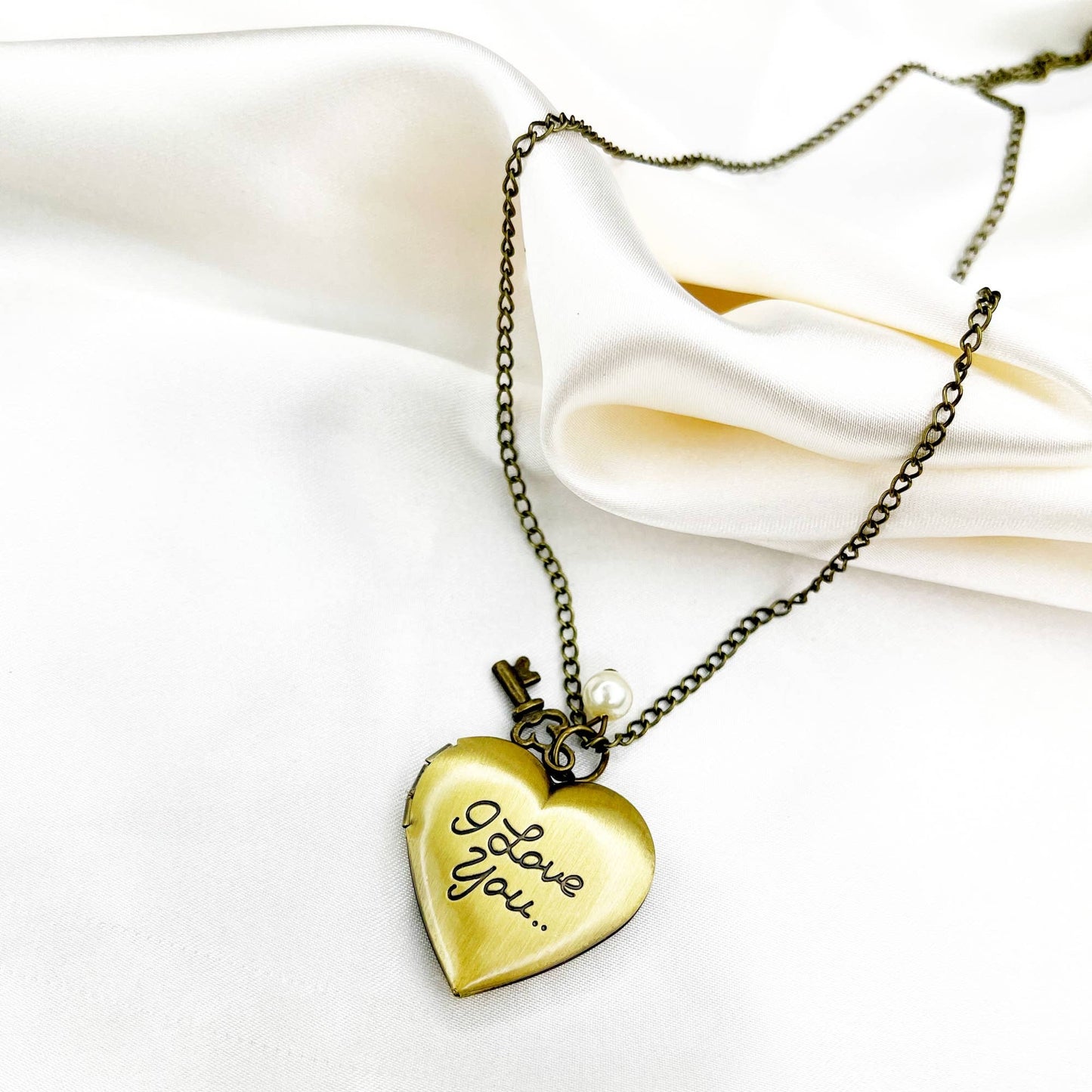 Personalised Heart Photo Medallion Key Pendant