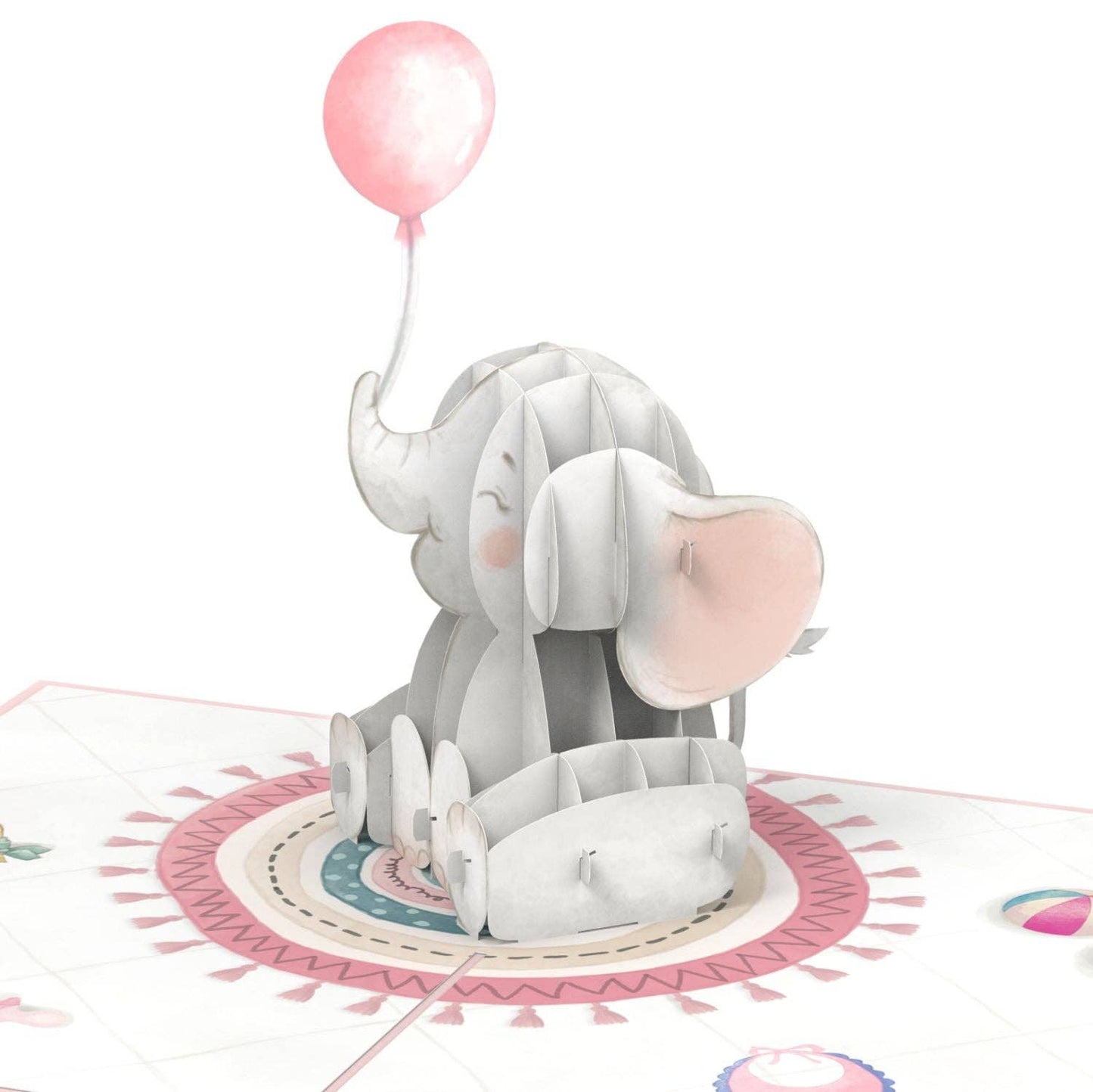 Baby elephant (pink) pop-up card